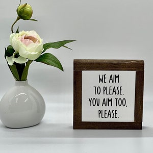 Aim To Please Sign, Guest Bathroom Sign, Guestroom Decor, Funny Restroom Sign, AirBnB Bathroom Wall Art, Potty Humor, Funny Bathroom Gift