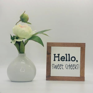 Hello Sweet Cheeks Sign, Funny Bathroom, Bathroom Home Decor, Restroom Sign, Kids Bathroom, Girlfriend Birthday Gift, Funny Bathroom Gift