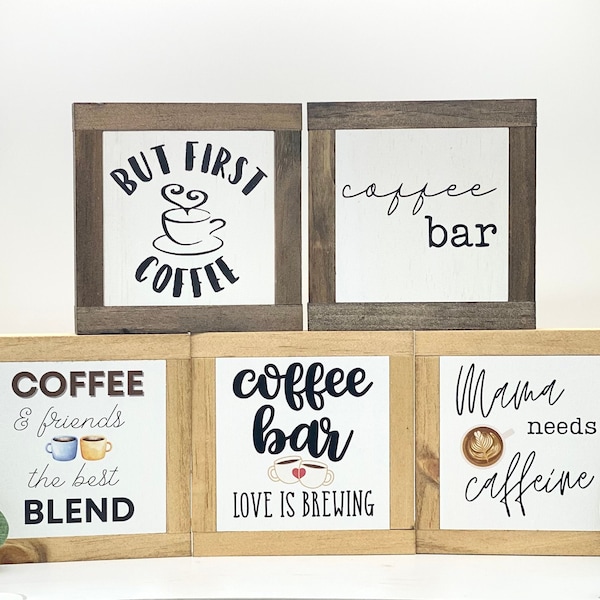 Coffee Sign Collection, Coffee Bar Cart, Coffee Home Decor, Caffeine Lover Sign, Coffee Lover Gift, Coffee Gift Basket, Bog Road Designs
