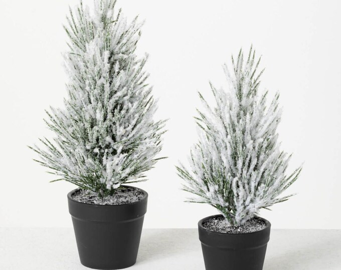 Flocked Pine Tree, Faux Pine Tree, Tabletop Small Tree, Holiday Home