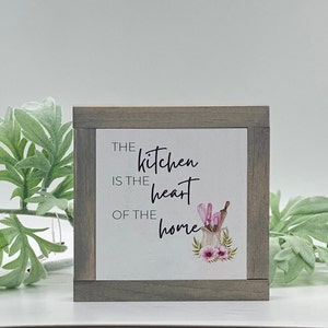 Kitchen Is Heart Of The Home, Pastry Chef Gift, Cake Lover Sign, Bakery Wood Sign, Cooking Gift, Kitchen Tiered Tray, Housewarming Gift