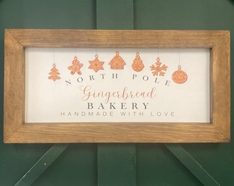 Panneau Boulangerie Pôle Nord, décoration de cuisine d'hiver, panneau en bois Pôle Nord, panneau de cuisine d'hiver, décoration de manteau de cheminée de vacances, panneau de cheminée de Noël