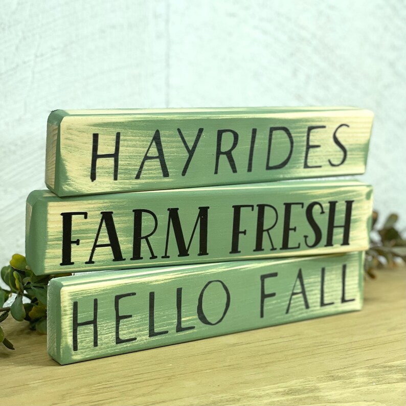 Hay Rides Wood Sign, Farm Fresh Wood Sign, Hello Fresh Wood Sign ...