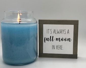 Full Moon Sign, Bathroom Home Decor, Restroom Decor, Funny Bathroom Sign, Funny Bathroom Gift, Brother Birthday Gift, Birthday Gift for Dad