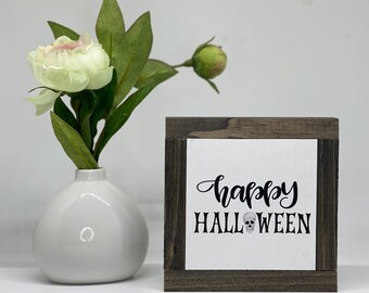 Happy Halloween Sign, Halloween Home Decor, Jack O'Lantern Sign, Rustic Fall Sign, Halloween Decor, Small Wood Signs, Bog Road Designs