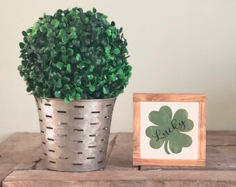 Glücksklee Holzschild, St. Patrick's Day Schild, Irisches Wohndekor, kleine Holzschilder, Bog Road Designs