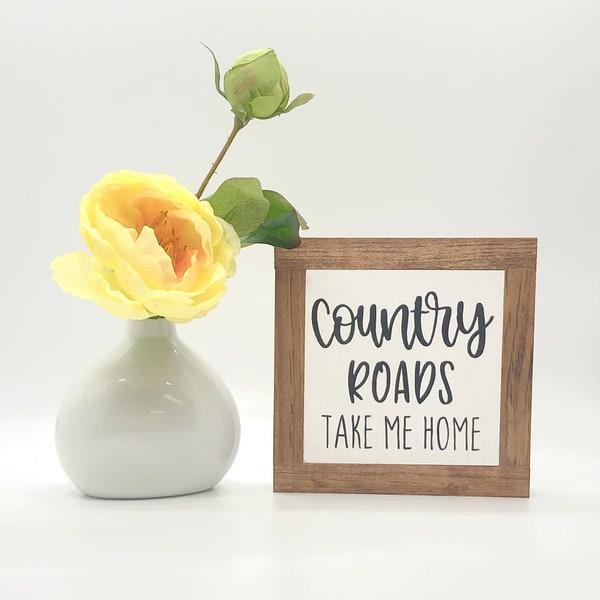 Country Roads Sign, Country Home Decor, Graduation Gift, Country Lover Gift, Small Wood Signs, Bog Road Designs