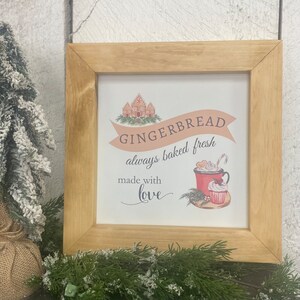 Gingerbread Wood Art, Christmas Mantle, Holiday Kitchen Sign, Christmas Wood Sign, Winter Wood Decor, Gingerbread Sign, Baked Fresh Sign