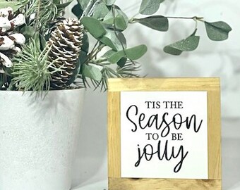 Tis The Season Sign, Christmas Tiered Tray, Winter Home Decor, Jolly Wood Sign, Tiered Tray Decor, Christmas Carol Sign, Bog Road Design