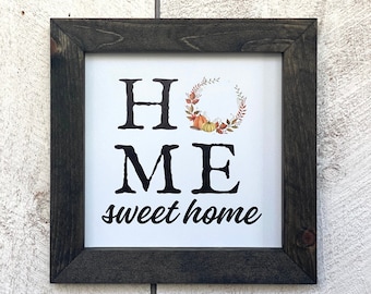 Décoration d'intérieur Home Sweet Home Fall, grande enseigne en bois d'automne, grande enseigne de manteau de cheminée Sweet Fall, grande enseigne en bois d'automne, décoration rustique