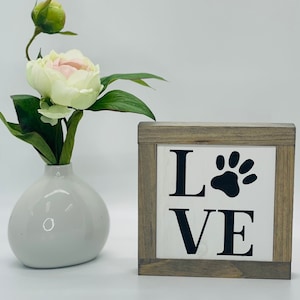 LOVE Paw Sign, Animal Lover Gift, Pet Home Decor, Pawprint LOVE, Dog Lover Decor, Pet Lover Gift, Dog Mom Birthday Gift, Gift for Car Mom
