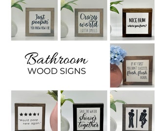 Bathroom Humor Sign, Restroom Decor, Office Bathroom, Dorm Room Gift, Funny Rustic Bathroom Decor, Restroom Sayings, Funny Bathroom Gift