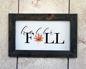 Hello Autumn Decorations - Targa In Legno Da Appendere A Forma Di Cuore Con Stampa Con Foglie Autunnali, Zucca, Segno Autunnale, Accessori Per Il Ringraziamento E L'autunno