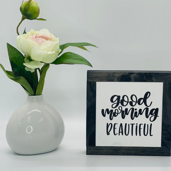 Good Morning Beautiful Sign, Bathroom Decor, Anniversary Gift, Love Quote Sign, Girlfriend Birthday Gift, Birthday Gift for Girlfriend