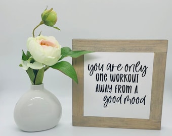 Good Mood Sign, Fitness Sign, Home Gym Decor, Inspirational Gift, Motivational Wood Signs, Uplifting Gift, Bog Road Designs