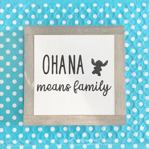Ohana Means Family Sign, Disney Inspired Sign, Disney Lover Gift, Family Tiered Tray, Family Home Decor, Small Wood Sign, Bog Road Designs