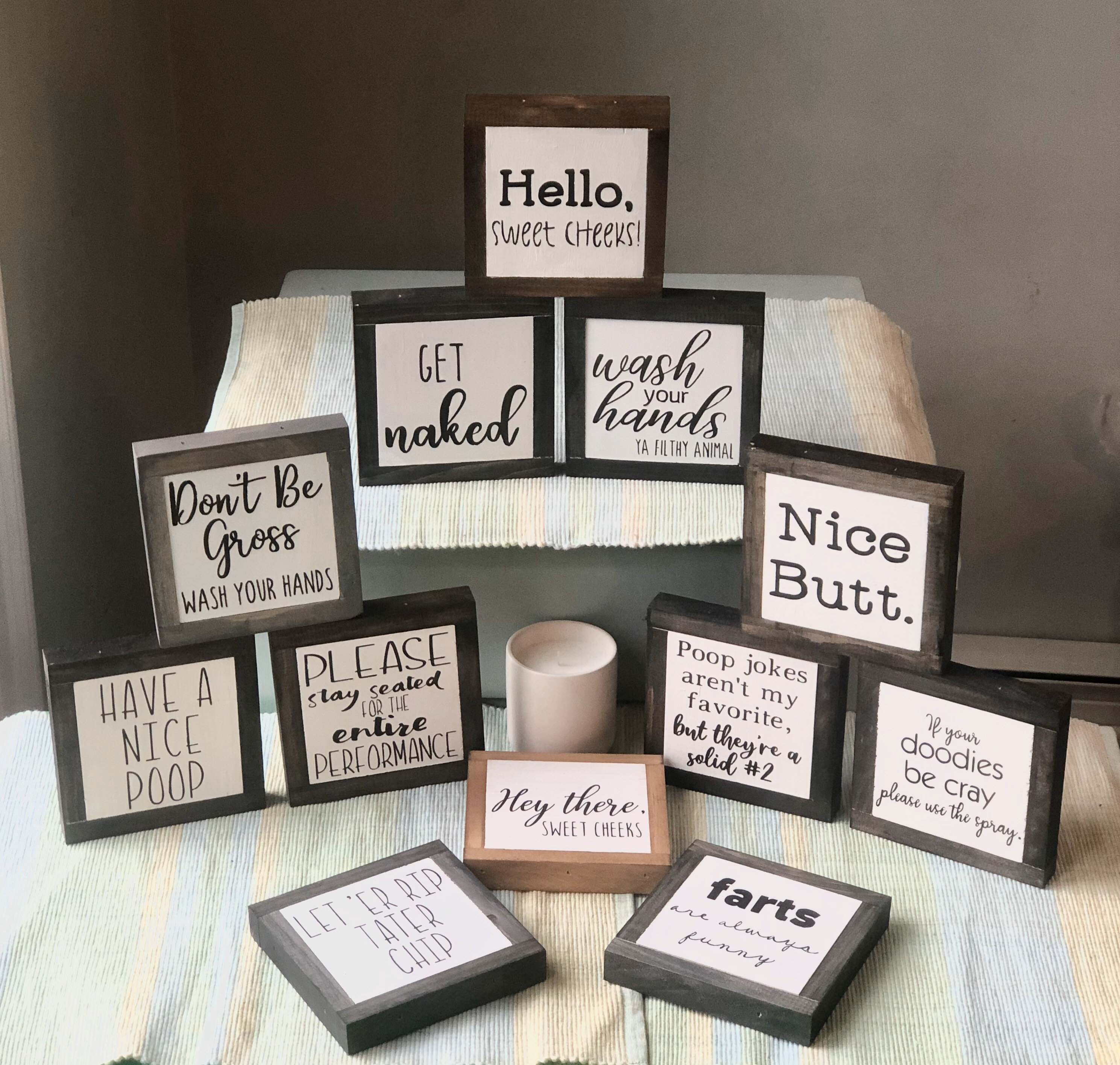 Funny Bathroom Or Office Wooden Sign – Humorous Quote Plaque, Vintage Style Wall Art – 9.8x5.9 Inch, Coworker Gag Gift