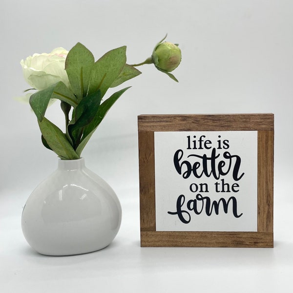 Life Is Better On The Farm, Farmhouse Signs, Country Home Decor, Magnolia Gift, Country Lover Gift, Small Wood Signs, Bog Road Designs