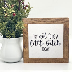 Little Bitch Sign, Funny Friend Gift, Motivational Fitness Sign, Mindset Desk Decor, Home Gym Decor, Gag Gift, Dorm Decor