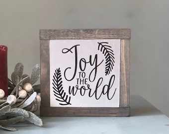 Joy to the World Sign, Winter Tiered Tray, Winter Home Decor, Christmas Wood Sign, Holiday Home Decor, Small Wood Signs, Bog Road Designs