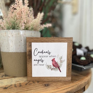 Cardinals Appear Sign, Angels Are Near Sign, Sympathy Gift, Memorial Home Decor, Lossed Loved One Sign, Tribute Sign, Bog Road Designs