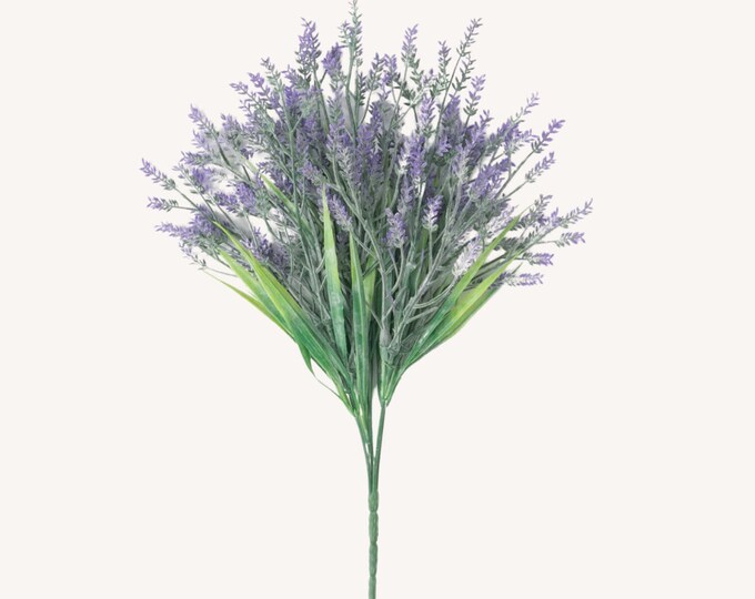Artificial Lavender Spray, Faux Lavender Bush, Lavender Stem, Lavendar Stem, Purple Home Accent