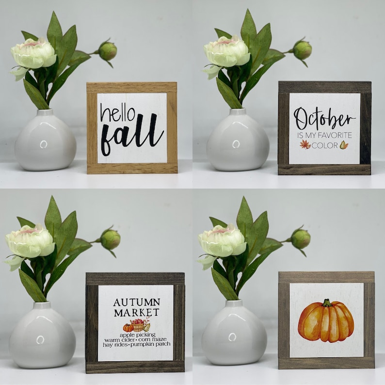 Fall Collection Signs, Autumn Home Decor, Fall Tiered-tray Sign, Fall ...