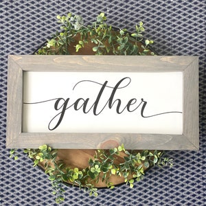 Sammeln Sie Holzschild, großes Sammelschild, Sammeln Sie Wohnkultur, große Wohnzimmerkunst, Thanksgiving-Schild, Galeriewand Must, Eingangsbereich Wohndekor