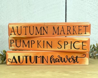 Autumn Market Sign, Pumpkin Spice Sign, Autumn Harvest Sign, Seasonal Rustic Decor, Fall Farmhouse Home Decor, Fall Seasonal Signs