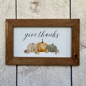 Letrero de madera para dar gracias, decoración de Acción de Gracias, cartel de otoño de calabaza, cartel de madera para temporada de otoño, colgante para sala de estar, arte de pared agradecido, cosecha, decoración del hogar