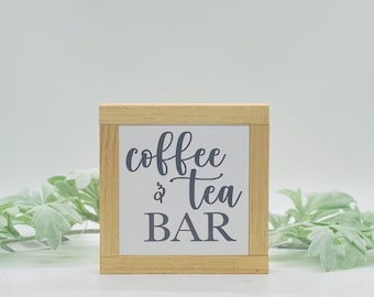 Coffee and Tea Bar Sign, Coffee Lover Gift, Drink Station Sign, Coffee Bar Sign, Tea Lover Gift, Home Bar Decor, Rustic Kitchen Sign