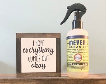 Comes Out Okay Sign, Funny Bathroom Sign, Guest Bathroom Sign, Restroom Wall Art, Housewarming Gift, Funny Bathroom Gift, Dad Birthday Gift
