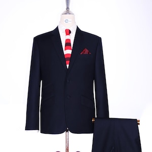 Two Button Suit - Dark Navy Blue Suit