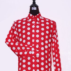 Mod Shirt | Large Red Polka Dot Shirt For Men