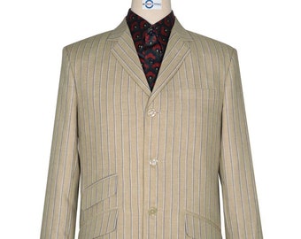 Boating Blazer - Khaki and Blue Striped Blazer