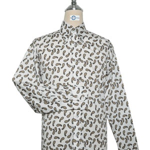 Paisley Shirt - White and Brown Paisley Shirt