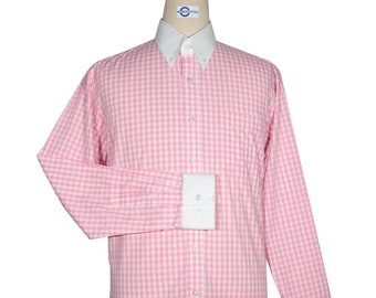 Button Down Shirt - Pink Gingham Check Shirt