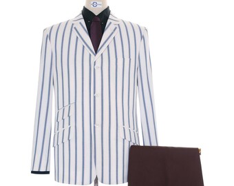 Boating Blazer White and Blue Striped 
