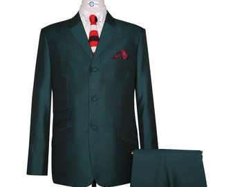 Two Tone Suit, Green and Black Black Two Tone Suit
