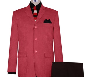 Tailored Fit Corduroy Jacket - Red Berry Cotton