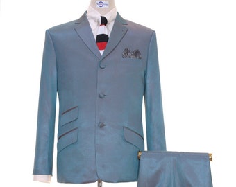 Two Tone Suit | Orange And Light Sea Green Two Tone Suit