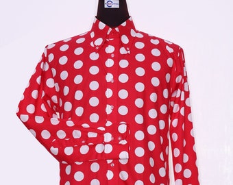 Mod Shirt | Large Red Polka Dot Shirt For Men