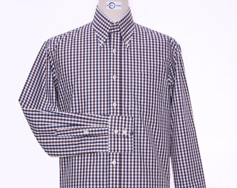 Chemise Vineyard Vins Homme 2XL – Carreaux Harbor – Coupe Classique – Manches Longues – Bleue