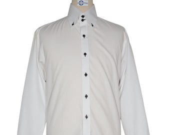 Limited Edition Men's Stylish Italian Design White Oxford Shirt