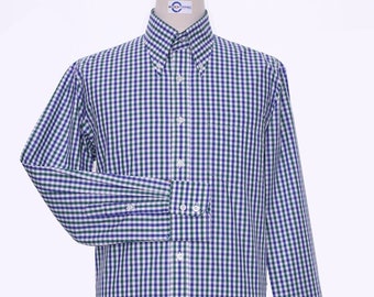 Chemise Garçon Vineyard Vines - Coton à Carreaux Bleu Vert, Taille XL (20), Manches Longues - Occasion Très Bon état (délicatement Utilisé)