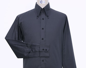 Button Down  Shirt | Charcoal Grey Dress Shirt For Man