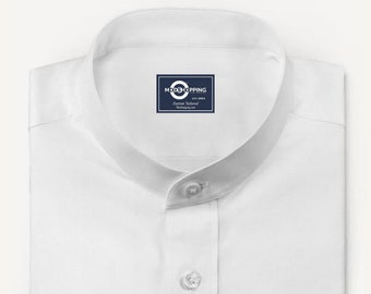 Mandarin Collar - White Mandarin Collar Shirt