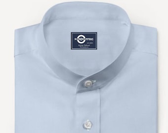 Mandarin Collar - Light Sky Blue Mandarin Collar Shirt