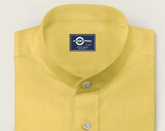 Mandarin Collar - Yellow Mandarin Collar Shirt