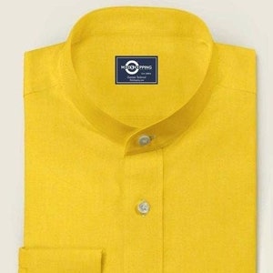 Mandarin Collar - Yellow Mandarin Collar Shirt